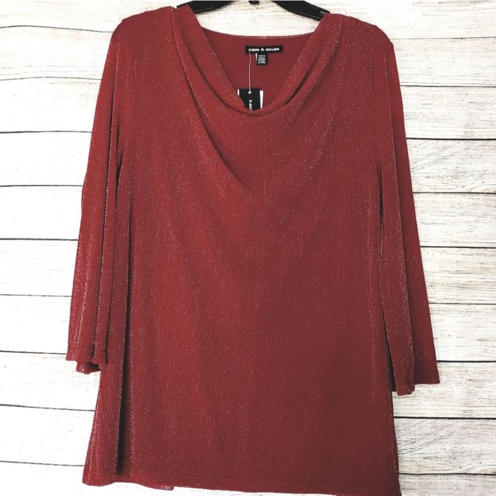 CABLE & GAUGE BELL SLEEVE WOMEN'S BLOUSE